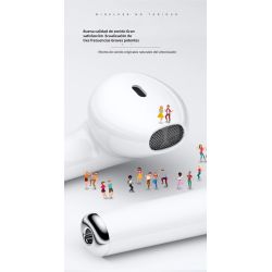 Auriculares inalámbricos Bluetooth 4.2 TWS i7s con caja de carga - Blanco sonido estéreo