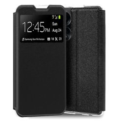 Funda compatible con SAMSUNG GALAXY A21S Flip cover tapa soporte billetera con ventana - Diseño práctico Negro