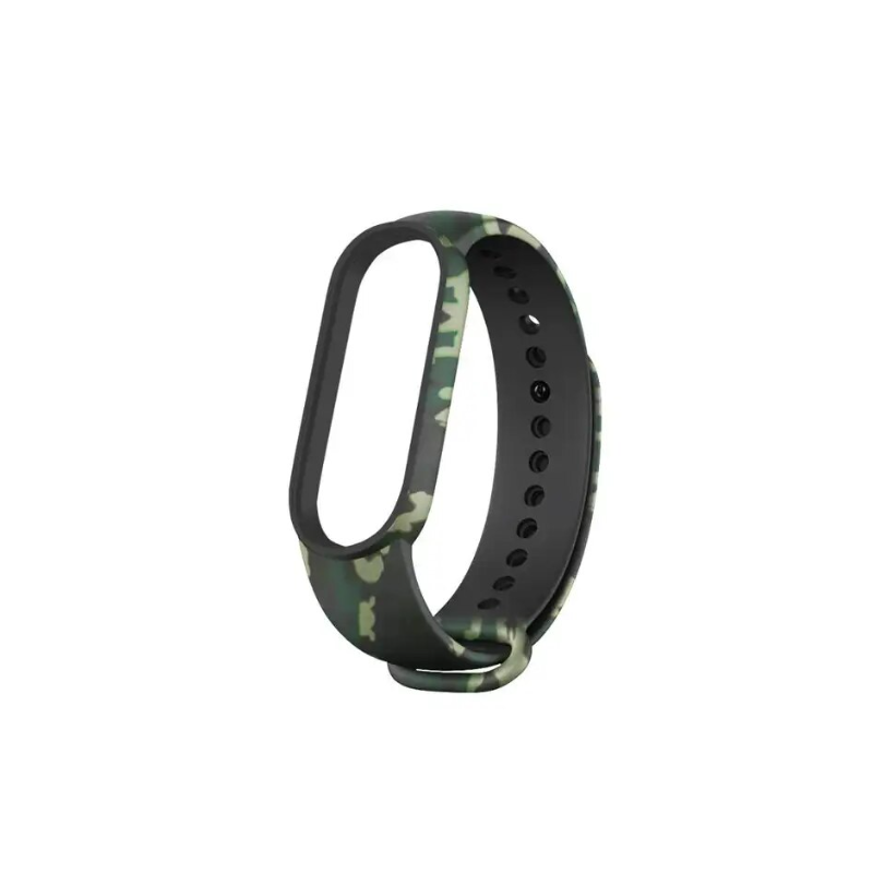 Correa compatible con XIAOMI MI BAND 3 / MI BAND 4 de silicona Estampado camuflaje Verde militar