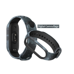 Correa compatible con XIAOMI MI BAND 5 / 6 de silicona Estampado - Gris negro pixelada