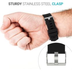 Correa compatible FitBit Bracelet Charge 2 silicona hebilla metálica ajustable para reloj - Gris