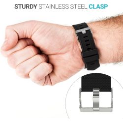 Correa compatible FitBit Bracelet Charge 2 silicona hebilla metálica ajustable resistente - Color Verde militar