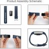 Correa compatible FitBit Bracelet Charge 2 silicona hebilla metálica ajustable resistente - Color Verde militar