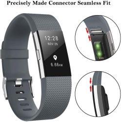Correa compatible FitBit Bracelet Charge 2 silicona hebilla metálica ajustable resistente - Color Verde militar