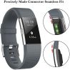 Correa compatible FitBit Bracelet Charge 2 silicona hebilla metálica ajustable para reloj - Gris