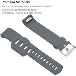 Correa compatible FitBit Bracelet Charge 2 silicona hebilla metálica ajustable para reloj - Gris