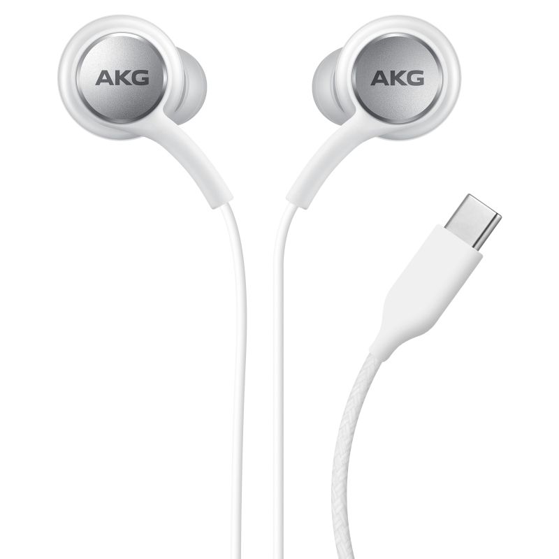 SAMSUNG Auriculares cable tipo C USB C Manos libres Tuned by AKG EO-IG955 originales con sonido premium - Blanco