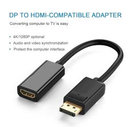 Cable adaptador DisplayPort macho DP a HDMI 4K / 1080P hembra 18cm - Imagen nítida para PC monitor o TV