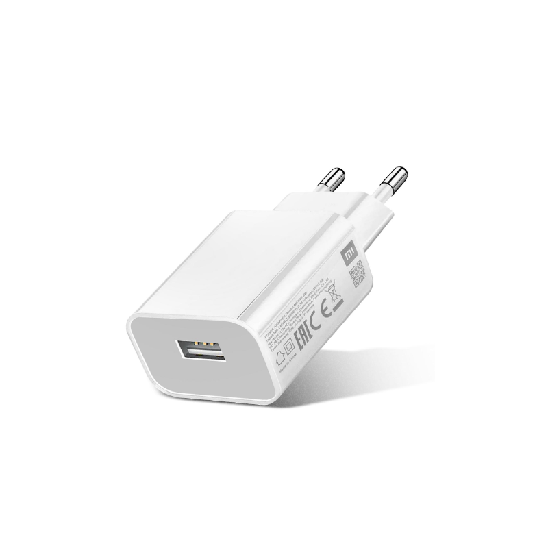 XIAOMI original Cargador adaptador de red pared USB MDY-09-EW Carga super rápida turbo 2A 10W Blanco