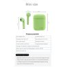 Auriculares inalámbricos Bluetooth 5.0 TWS i12 con caja de carga Verde
