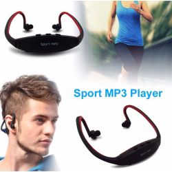 Auriculares inalámbricos Bluetooth diadema deportivos MP3 tarjeta Micro SD - Rojo