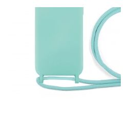 Funda compatible XIAOMI REDMI 9C / REDMI 10A Silicona con cordón cuerda - Turquesa negro