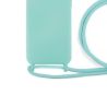Funda compatible XIAOMI REDMI 9C / REDMI 10A Silicona con cordón cuerda - Turquesa negro