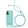 Funda compatible XIAOMI REDMI 9C / REDMI 10A Silicona con cordón cuerda - Turquesa negro