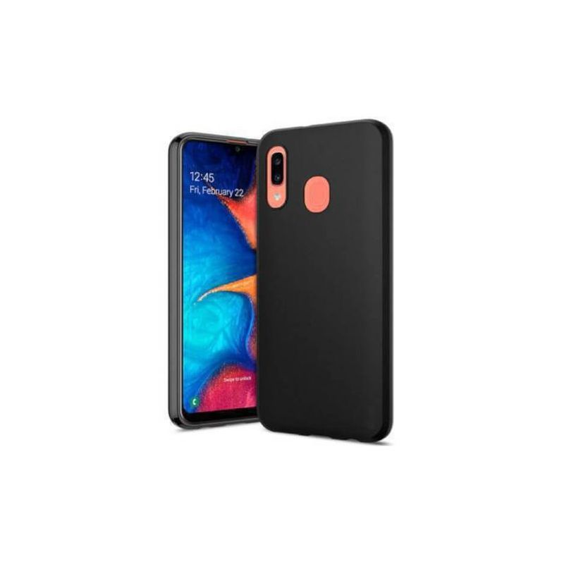 Funda compatible con SAMSUNG GALAXY A30 Silicona flexible suave lisa Negra