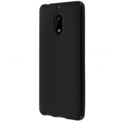 Funda compatible con NOKIA 6 Silicona flexible suave lisa Negra