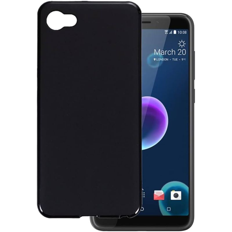 Funda compatible con HTC DESIRE 12 Silicona flexible suave lisa Negra