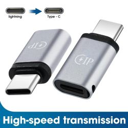 Adaptador compatible conector Apple lightning hembra a Tipo C USB-C macho Gris oscuro - iPhone iPad etc...