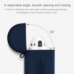 Funda compatible auriculares APPLE AIRPODS 1 / 2 Silicona flexible con mosquetón - BLANCO