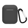 Funda compatible auriculares APPLE AIRPODS 1 / 2 Silicona flexible con mosquetón - BLANCO