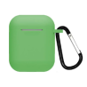 Funda compatible auriculares APPLE AIRPODS 1 / 2 Silicona flexible con mosquetón - BLANCO