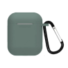 Funda compatible auriculares APPLE AIRPODS 1 / 2 Silicona flexible con mosquetón - BLANCO