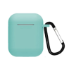 Funda compatible auriculares APPLE AIRPODS 1 / 2 Silicona flexible con mosquetón - BLANCO