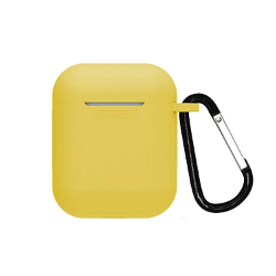 Funda compatible auriculares APPLE AIRPODS 1 / 2 Silicona flexible con mosquetón - BLANCO