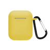 Funda compatible auriculares APPLE AIRPODS 1 / 2 Silicona flexible con mosquetón - BLANCO