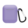Funda compatible auriculares APPLE AIRPODS 1 / 2 Silicona flexible con mosquetón - BLANCO