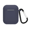 Funda compatible auriculares APPLE AIRPODS 1 / 2 Silicona flexible con mosquetón - BLANCO