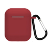 Funda compatible auriculares APPLE AIRPODS 1 / 2 Silicona flexible con mosquetón - BLANCO