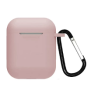 Funda compatible auriculares APPLE AIRPODS 1 / 2 Silicona flexible con mosquetón - BLANCO
