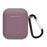 Funda compatible auriculares APPLE AIRPODS 1 / 2 Silicona flexible con mosquetón - BLANCO