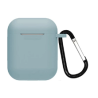 Funda compatible auriculares APPLE AIRPODS 1 / 2 Silicona flexible con mosquetón - BLANCO