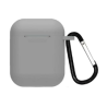 Funda compatible auriculares APPLE AIRPODS 1 / 2 Silicona flexible con mosquetón - BLANCO