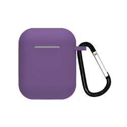 Funda compatible auriculares APPLE AIRPODS 1 / 2 Silicona flexible con mosquetón - BLANCO