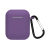 Funda compatible auriculares APPLE AIRPODS 1 / 2 Silicona flexible con mosquetón - BLANCO