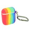 Funda compatible con auriculares APPLE AIRPODS 1 / 2 Silicona flexible con mosquetón - Arcoiris