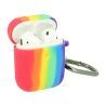 Funda compatible con auriculares AirPods 1 / 2 ⋆ Silicona flexible con mosquetón ⋆ Diseño arcoíris