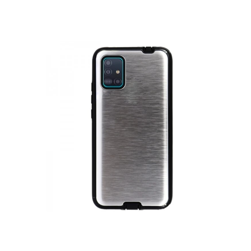 Funda compatible con SAMSUNG GALAXY J7 2017 Metálica semi-rígida Plata