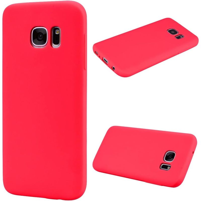 Funda compatible con SAMSUNG GALAXY S7 EDGE Silicona flexible - Amarillo rosa turquesa rojo