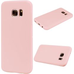 Funda compatible con SAMSUNG GALAXY S7 EDGE Silicona flexible - Azul marino rosa palo