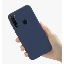 Funda compatible con XIAOMI REDMI NOTE 8 PRO Silicona flexible suave lisa - azul marino, rosa palo