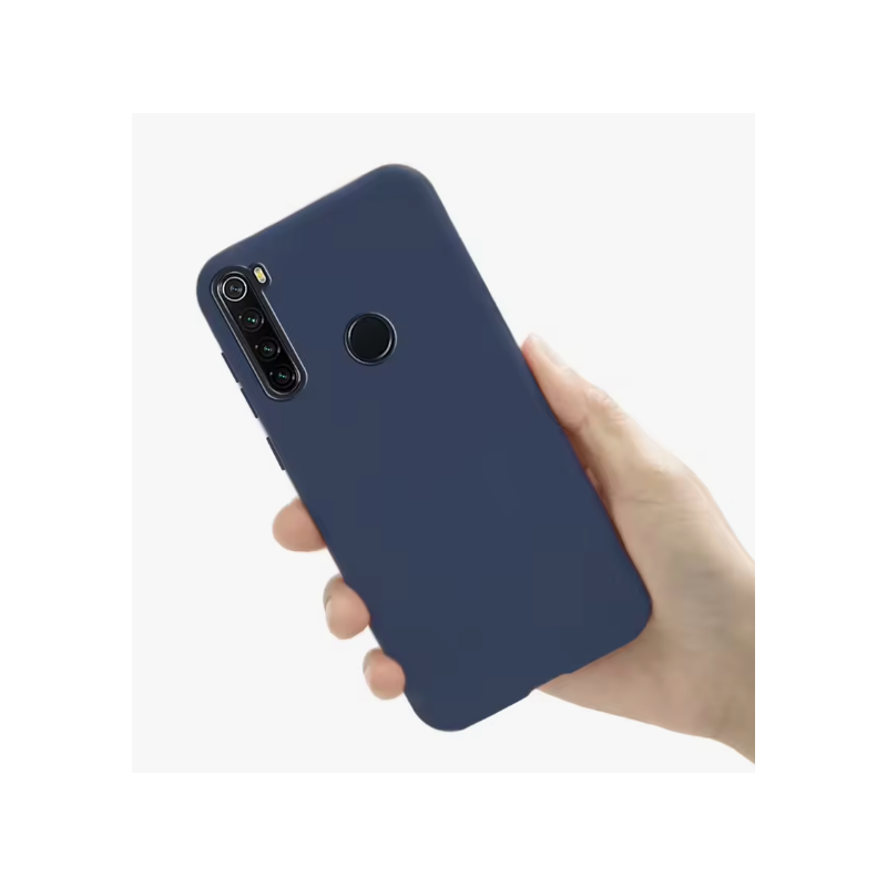 Funda compatible con XIAOMI REDMI NOTE 8 PRO Silicona flexible suave lisa - azul marino, rosa palo