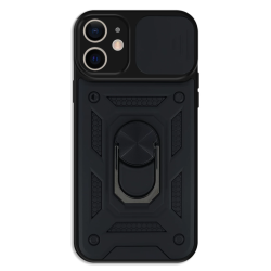 Funda compatible con IPHONE 12 PRO Soporte anilla magnética Tapa cámara deslizante Rosa
