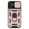 Funda compatible con IPHONE 12 PRO Soporte anilla magnética Tapa cámara deslizante Rosa