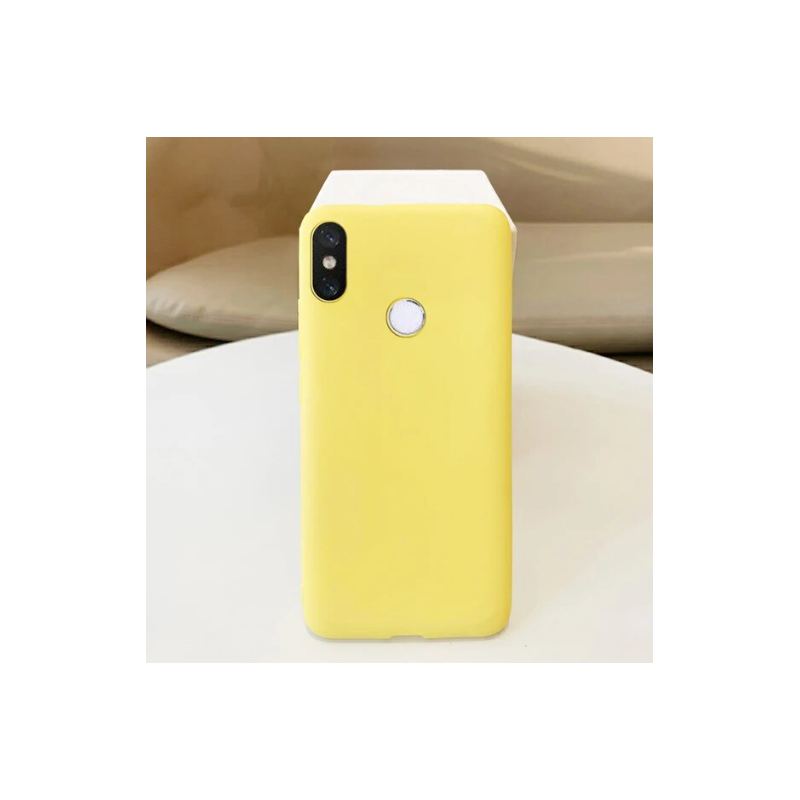 Funda compatible con XIAOMI REDMI 6 PRO / MI A2 LITE Silicona flexible suave lisa - Amarillo, rojo