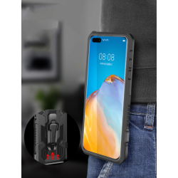 Funda compatible con HUAWEI MATE 20 LITE Reforzada antigolpes con imán y soporte de clip negra