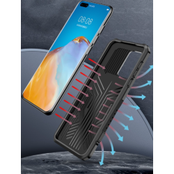 Funda compatible con HUAWEI MATE 20 LITE Reforzada antigolpes con imán y soporte de clip negra